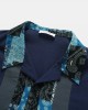 Mens Paisley Floral Print Patchwork Revere Collar Short Sleeve Shirts