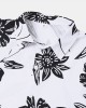 Mens Monochrome Floral Print Button Up Short Sleeve Shirts