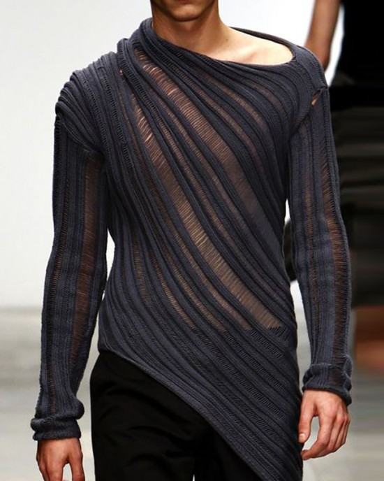 One-shoulder asymmetrical sweater HF0906-01-02