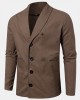 Mens Brown Vintage Single  Breasted Jacket With Double Pocket