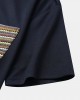 Mens Ethnic Pattern Chest Pocket Crew Neck Short Sleeve T  Shirts