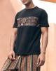 Mens Ethnic Pattern Crew Neck Casual Short Sleeve T  Shirts