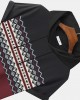 Mens Ethnic Pattern Hem Cuff Hooded T  Shirts