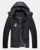 Mens Patchwork Windproof Warm Thick Fleece Lined Hooded Coats With Pocket