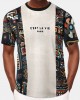 Mens Ethnic Tribal Pattern Letter Embroidered Knit Short Sleeve T  Shirts