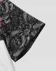 Mens Paisley Color Block Print Lapel Short Sleeve Shirts