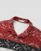 Mens Paisley Color Block Print Lapel Short Sleeve Shirts