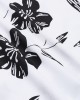 Mens Monochrome Floral Print Button Up Short Sleeve Shirts